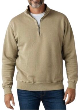 Orvis Camel Green Half-Zip Sweater